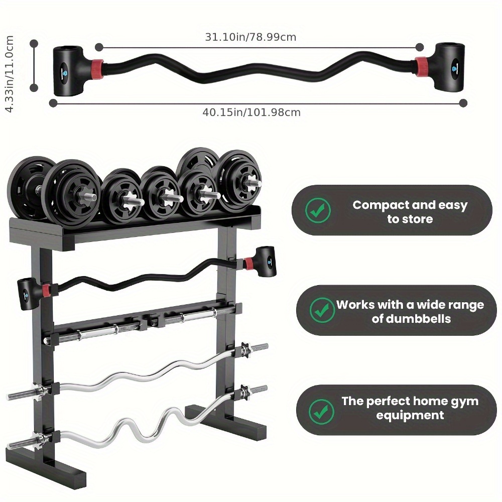 

1pc Adjustable Dumbbell Converter - Convert Dumbbells To Barbell Set, For Home Fitness - Up To 200lbs Capacity Weight, For Weight Lifting