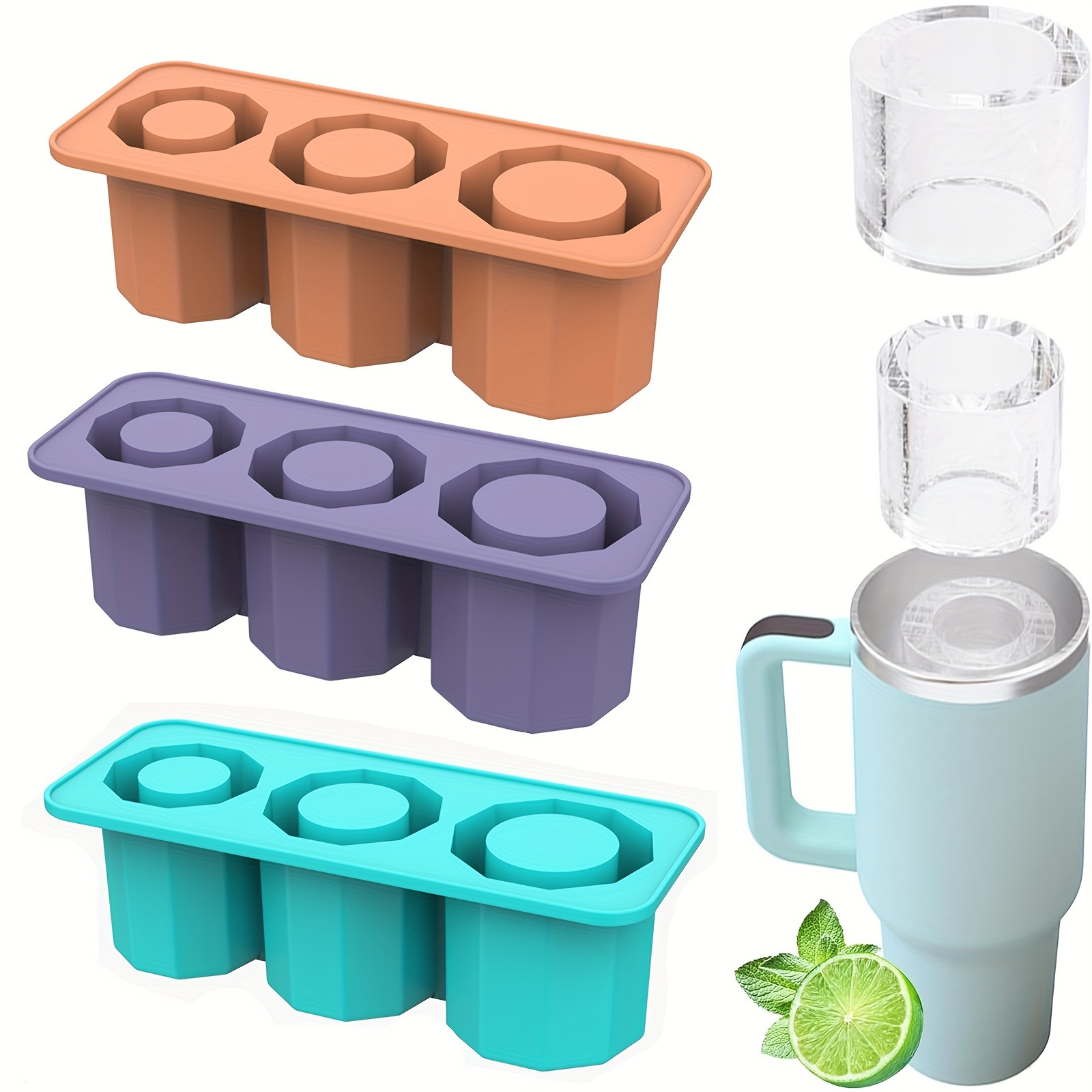 

safe-material" Cup Compatible Silicone Ice Tray - Bpa-free, Food-grade Mold For Perfect Ice Cubes
