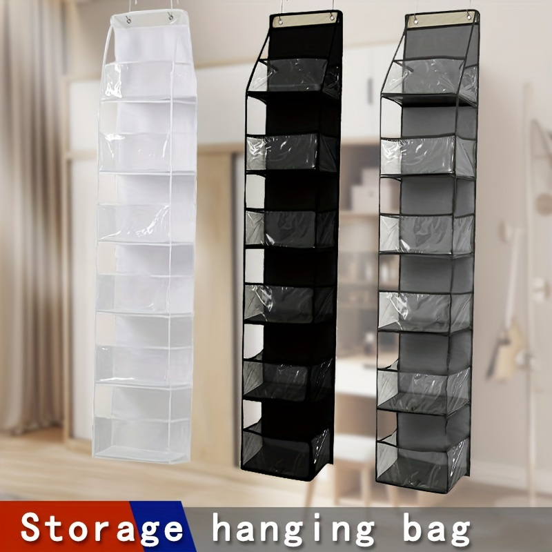 

Space-saving Transparent Hanging Storage Bag - Durable, Foldable Multi-layer Organizer For Easy Access & Home Organization