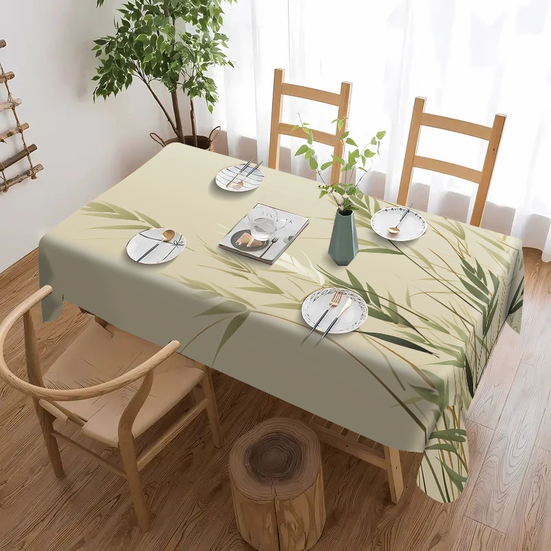 

Elegant Bamboo-themed Tablecloth - Stain & Water Resistant, Home Kitchen Decor, Parties, Holidays, Weddings, And Gifts, , Dining Table Decor