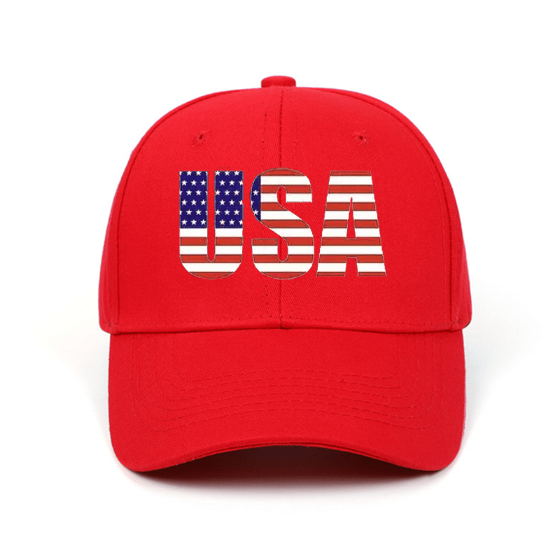 

Usa Flag Print Baseball Cap, Washed Hard Top Peaked Hat With Sun Protection, Adjustable Golf Cap, Unisex Outdoor Sports Hat
