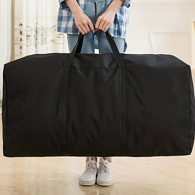 1pc Sturdy Extra Large Storage Bag For Moving, Travelling, And Dormitory - Durable Duffle Bag With Double Zippers And Reinforced Handles