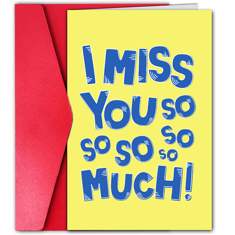 

I Miss You So Much Long Distance Relationship Friendship Birthday Greeting Card - Cartoon Animal Themed - 1pc Paper Card For Anyone