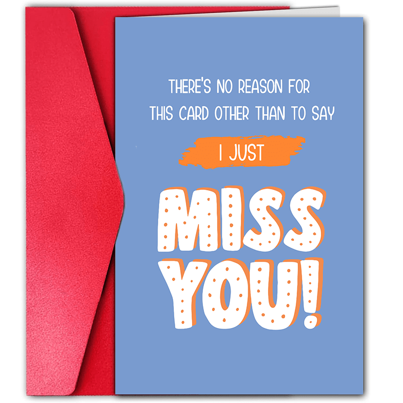 

I Miss You Greeting Card - Long Distance Cute Cartoon Animal Theme - 1pc, Perfect For Anyone's Birthday