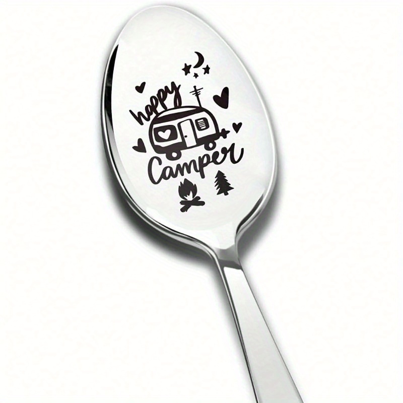 Image of 1pc Of A Humorous Spoon Made Of Engraved Stainless Steel
