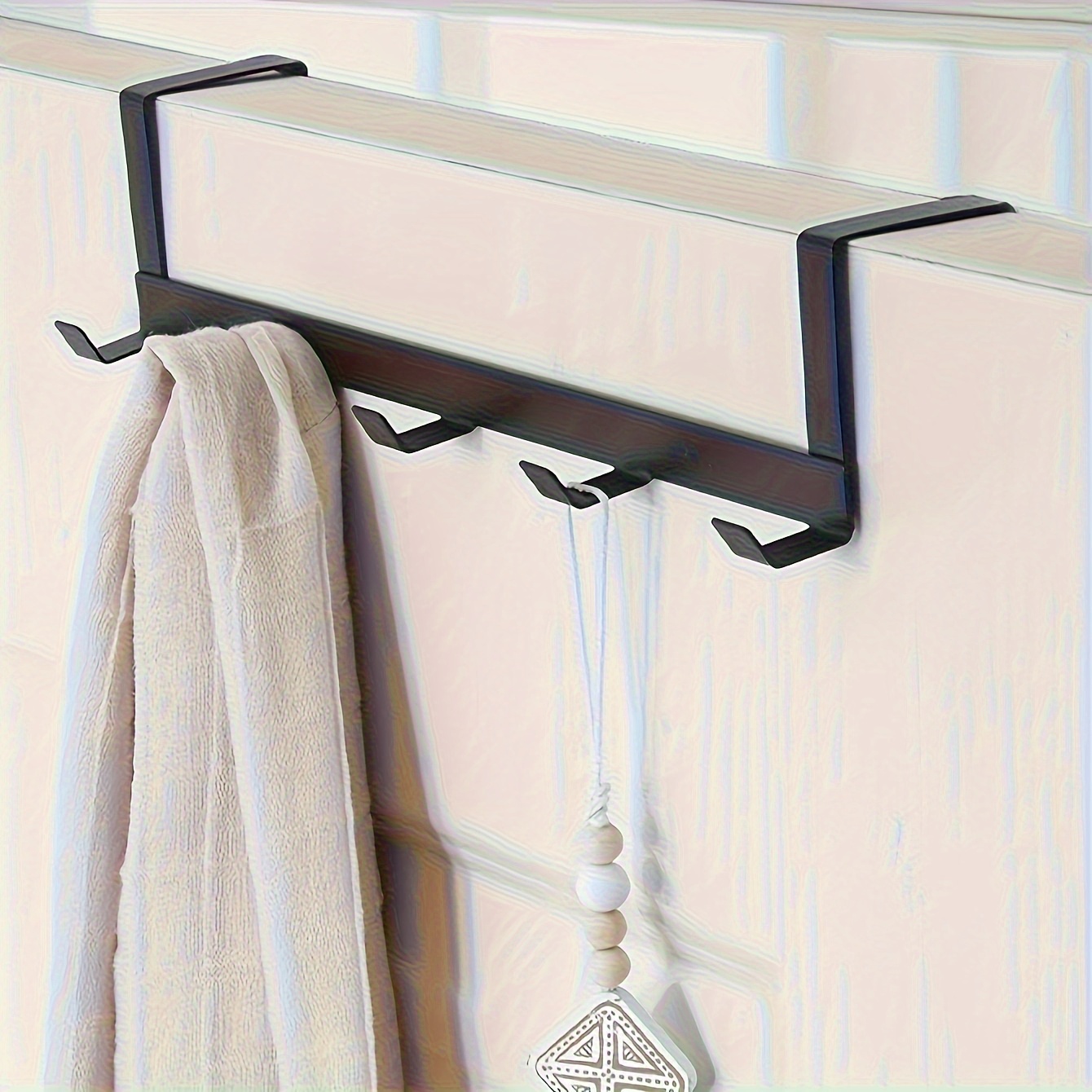 

Easy-install Over-the-door 5-hook Rack - No-drill Iron Coat & Towel Hanger, Space-saving Storage Organizer For Home Hanger Space Saver
