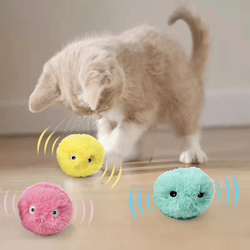 1pc Juguete inteligente para gatos, juguete de entrenamiento de pelota interactiva, pelota de juego para mascotas, juguete chirriante para gatos y gatitos 0