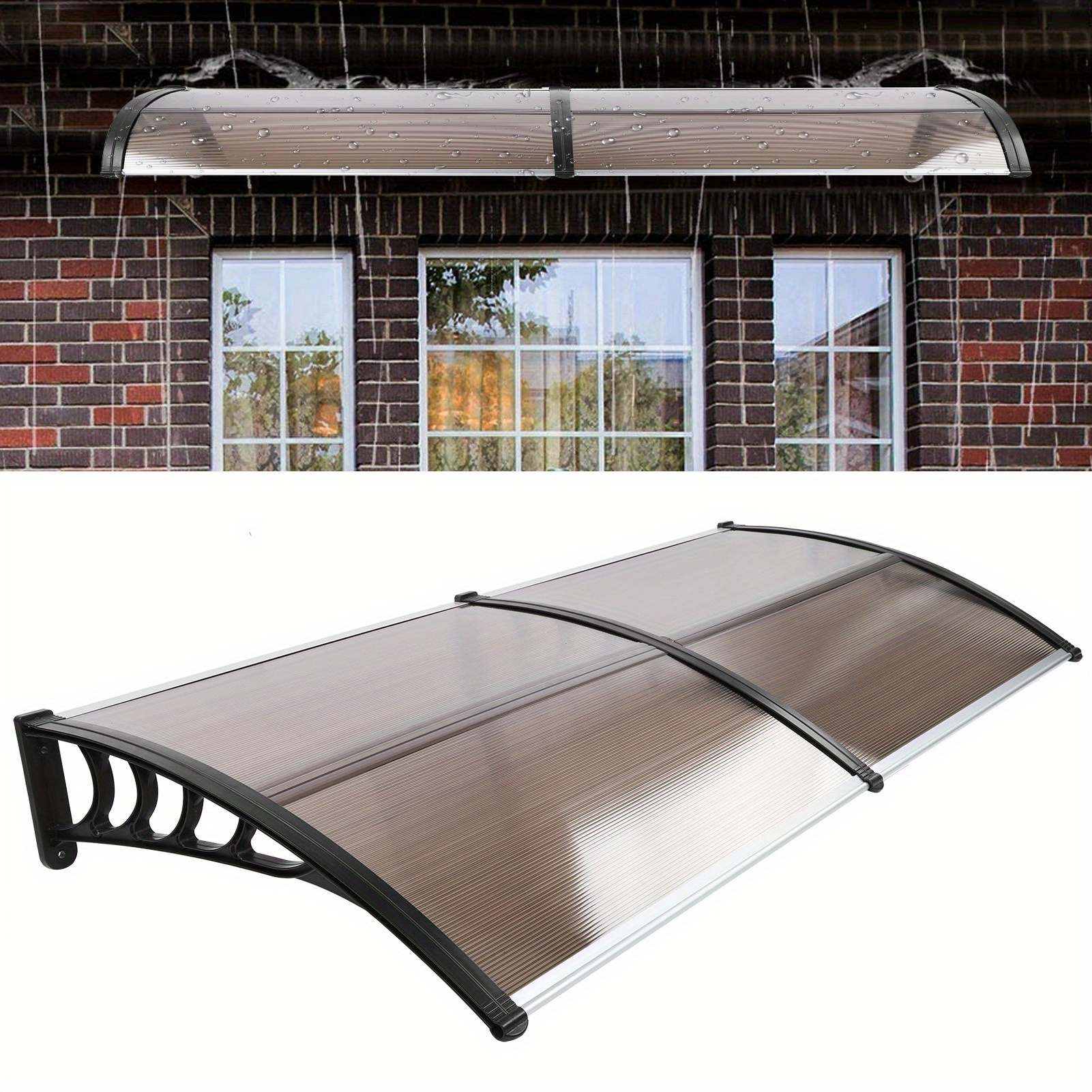 

79*40in Outdoor Door Window Sunshade Awning Canopy For Coutyard Garden House