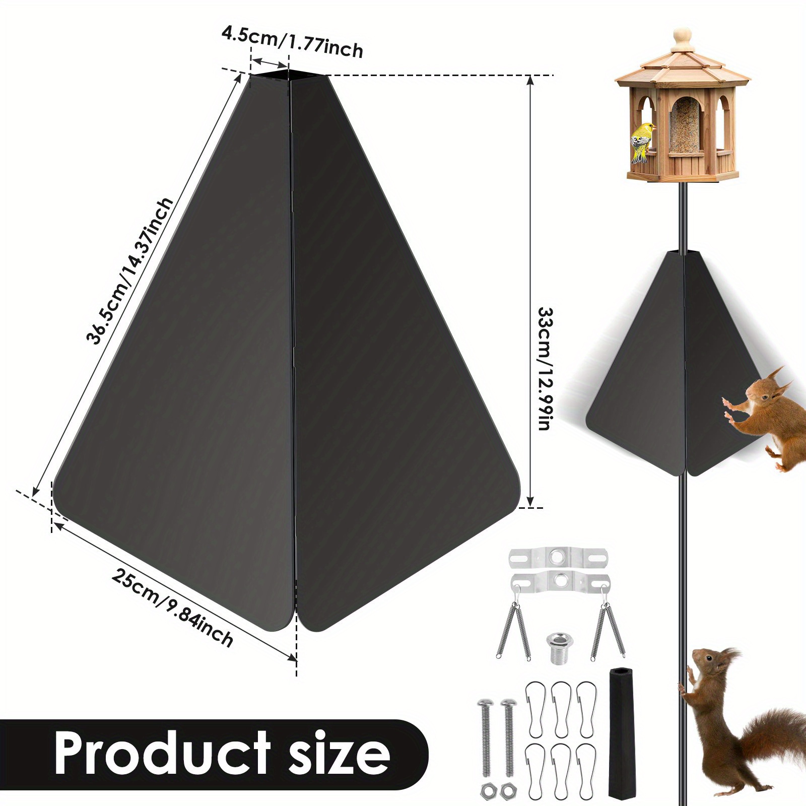 Feeder Protector 14 Metal Squirrel Baffle With Spring Bird Feeder Guard