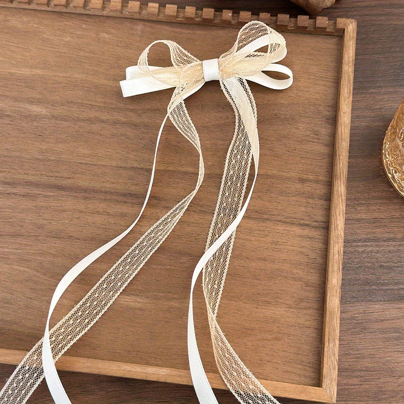 Lace Bow Ribbon Hairpin, Ballet-style Hair Clip For With Short Hair, 2024 Side Fringe Clip