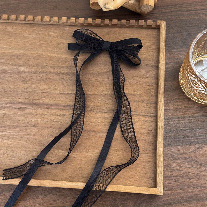 Lace Bow Ribbon Hairpin, Ballet-style Hair Clip For With Short Hair, 2024 Side Fringe Clip