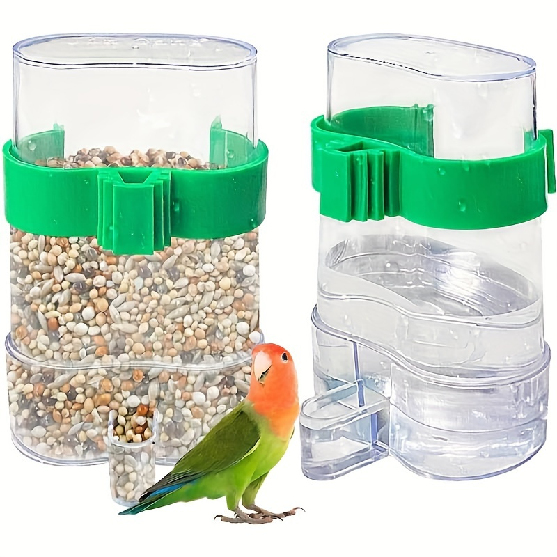 

1pc Automatic Bird Water Dispenser And Food Container, Pet Bird Feeding Supplies