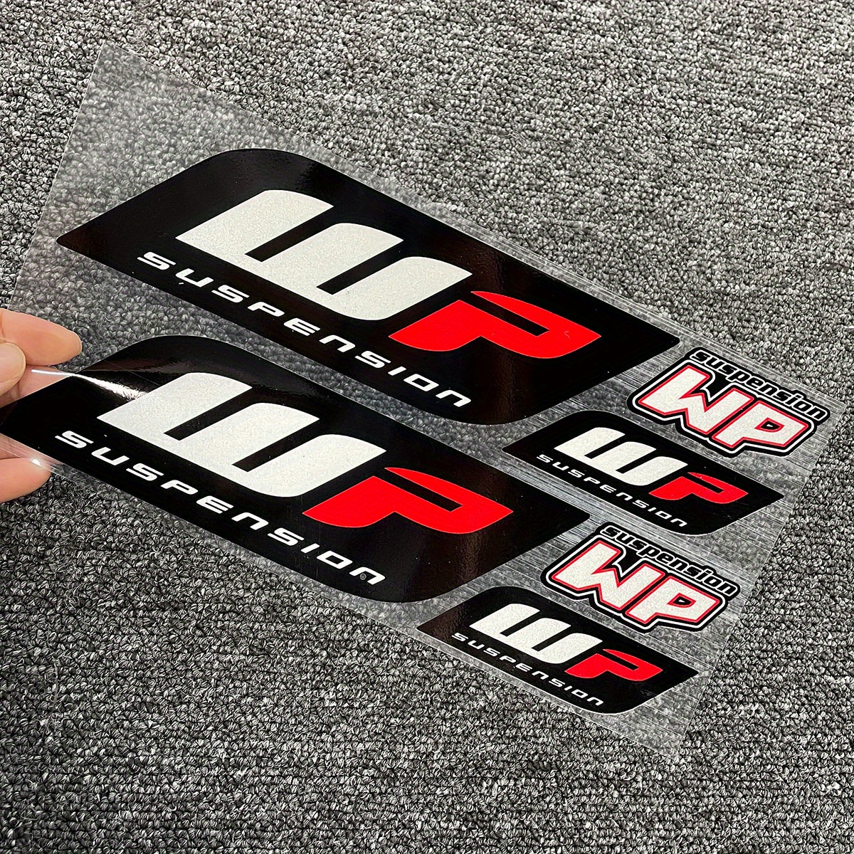 

Motorcycle Reflective Stickers: Wp Logo Set With Damping Design - Waterproof, Adhesive Backing For Vehicle Decoration