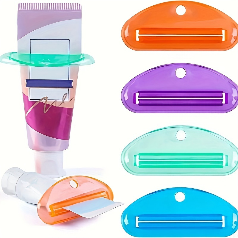 

4pcs Manual Toothpaste Squeezer Clips - Facial Cleanser & Hand Cream, Pvc, No Batteries Required