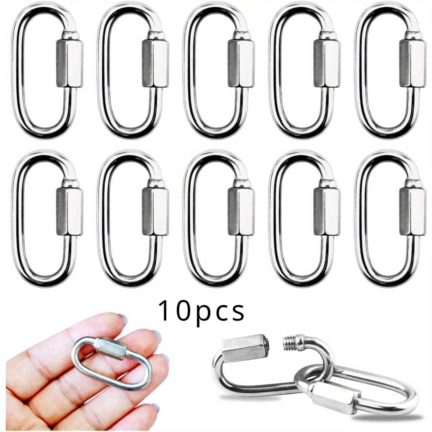 10pcs M3.5 Quick Link For Outdoor Sports, Pet Chains, Keychains And Gym Equipment Connections