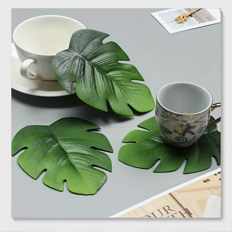 

6pcs Leaf Coasters Set - Eva Placemats For Dining & Party Decor, Simulated Turtle