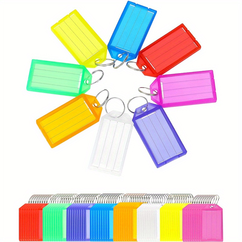 

24 Pcs Assorted Colors Plastic Key Tags, Durable Id Labels With Split Ring & Label Window, Easy Identification Keychain Tags For Organizing Keys At Home, Office, Hotel, Random Mix Colors