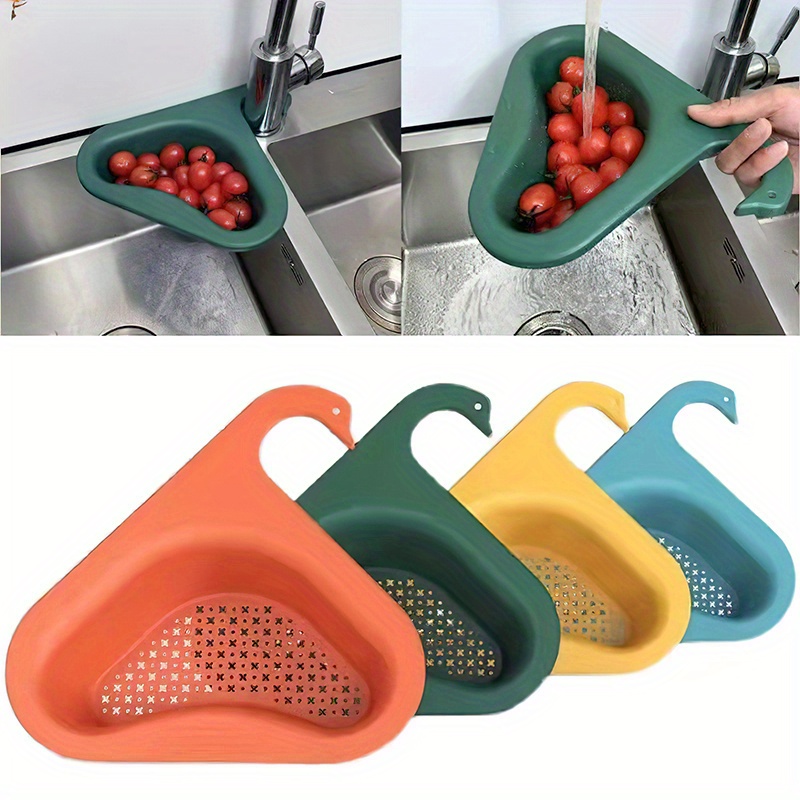 

2pcs Kitchen Leftover Sink Strainer Sink Swan Drain Basket General Fruit And Vegetable Drain Basket Multifunctional Drain Basket