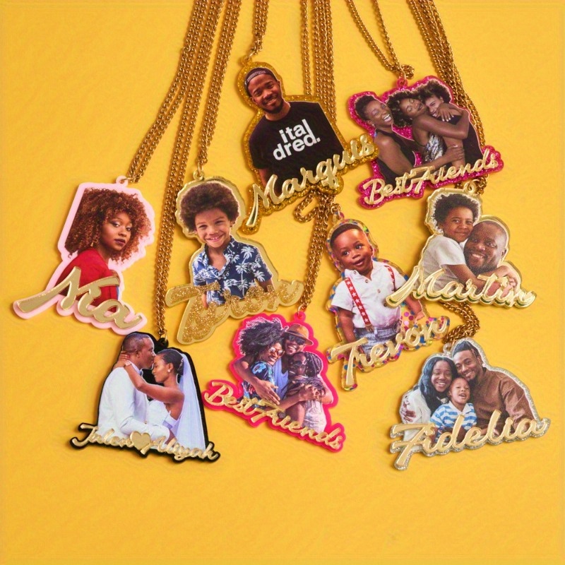 

Custom Personalized Necklaces With Photo & Text, Fashionable Y2k Themed Pendants Necklace, Memorable Gift For Birthdays, Anniversaries & Family Celebrations, Unique Jewelry Accessory