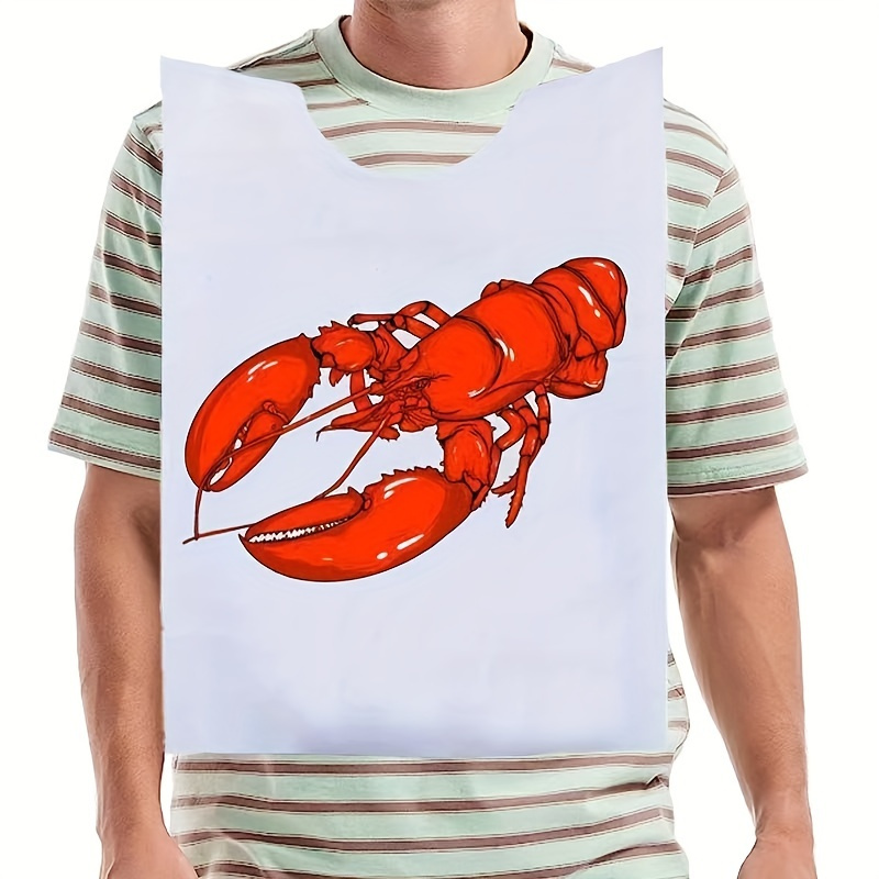 

30-pack Disposable Lobster Bibs For Seafood Boil, Grilling & Parties, Plastic Adult Aprons With Lobster Design, Crab Feast & Crawfish Party Accessories, Waterproof Event Supplies