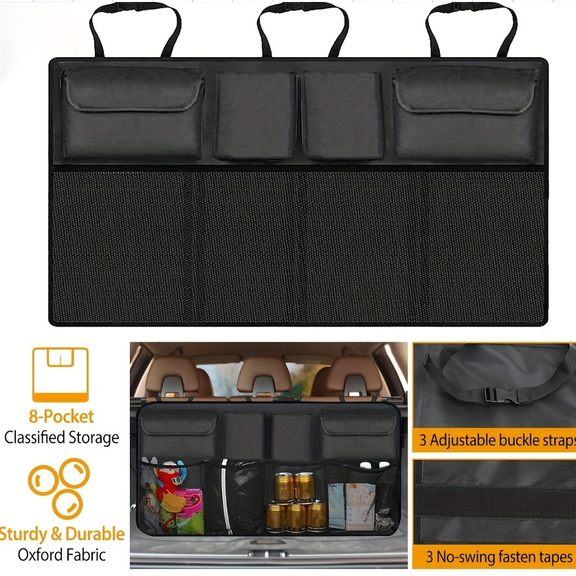 

Your Storage Space With This Waterproof 8-bag Hanging Trunk Organizer - Suvs!