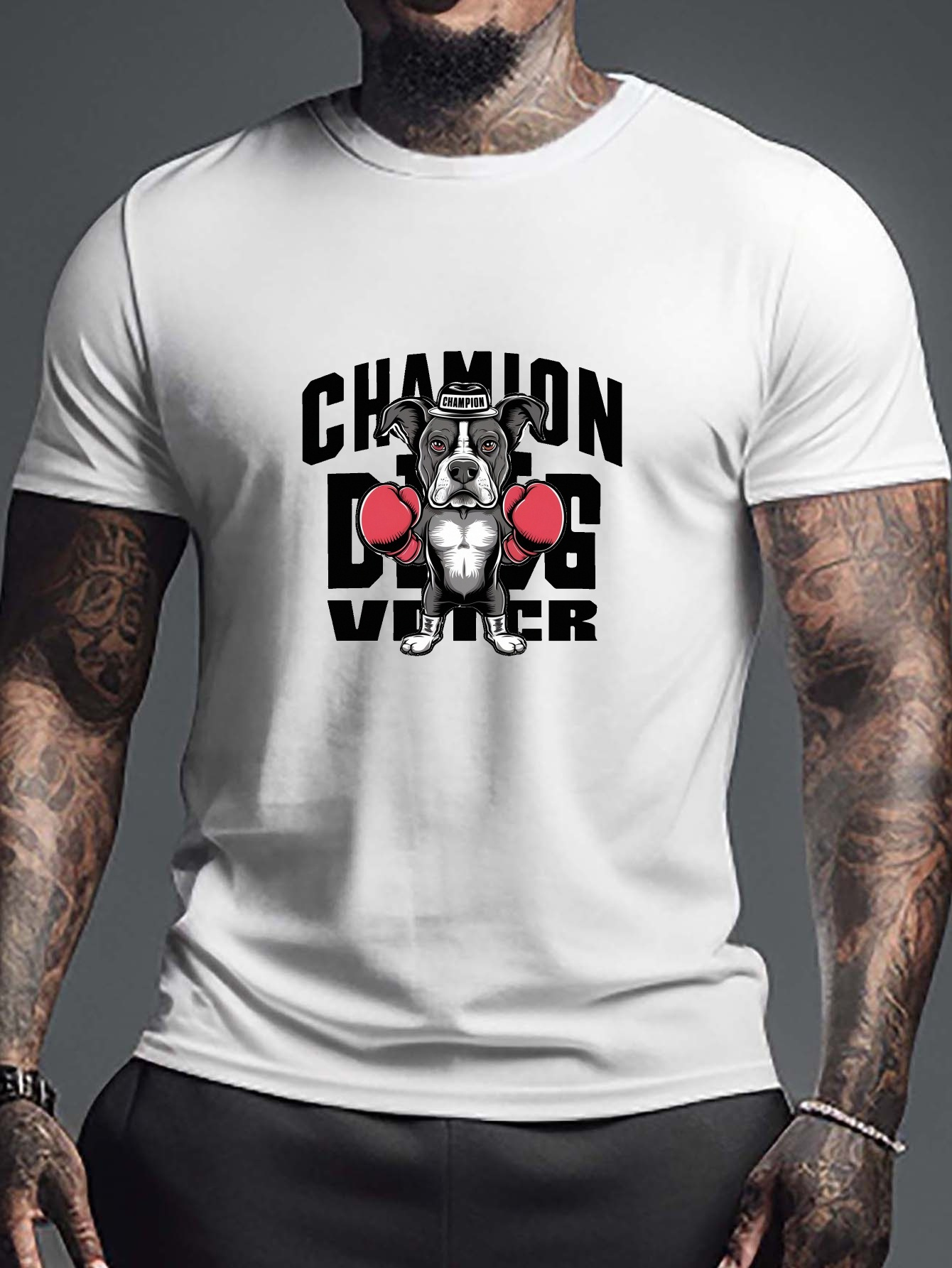 men's plus size summer t shirt dog boxing Temu Mauritius