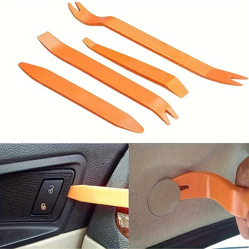 

4pcs Auto Car Radio Door Clip Panel Trim Dash Audio Removal Pry Tool Set - Durable Material, Easy To Use