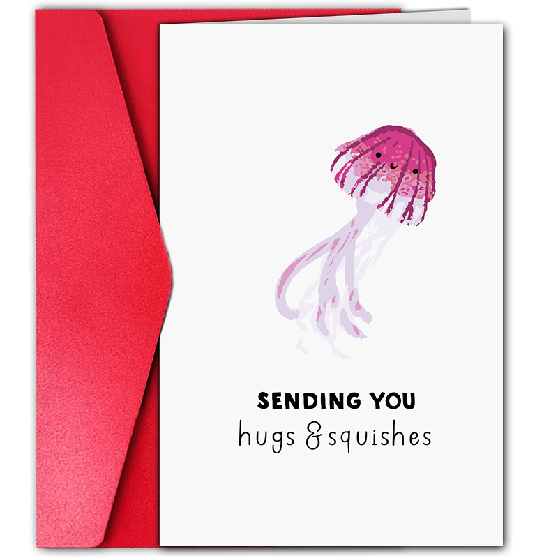 

Charming Jellyfish Greeting Card - Perfect For Birthdays, Friendship & Thinking Of You Notes, Colorful Design