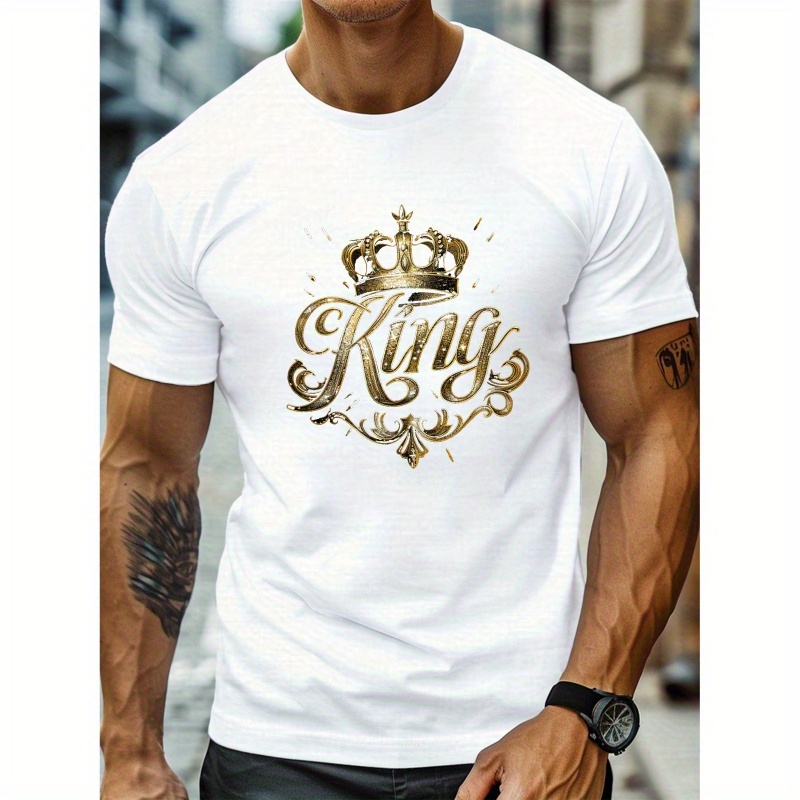 

Plus Size Men's Summer T-shirt, Short Sleeve Tees Trend Casual Tops For , Big & Tall Guys