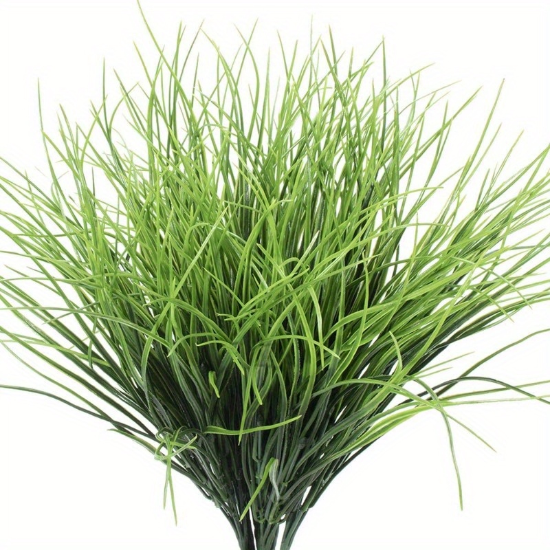 

featherless Design" 8-piece Uv Resistant Artificial Grass Bundles - Lifelike Faux Wheat Grass Shrubs For Indoor & Outdoor Decor, Perfect For Home, Garden, Office - Easy Maintenance, No Fade