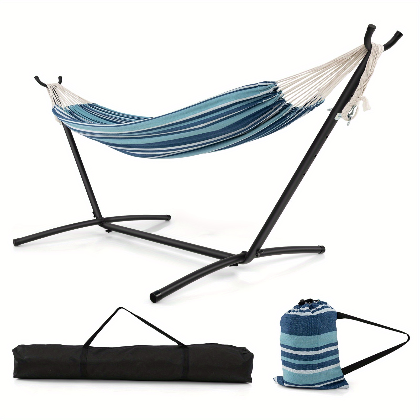 

Costway Portable Indoor Outdoor 2-person Double Hammock Set W/ Stand And Carrying Cases