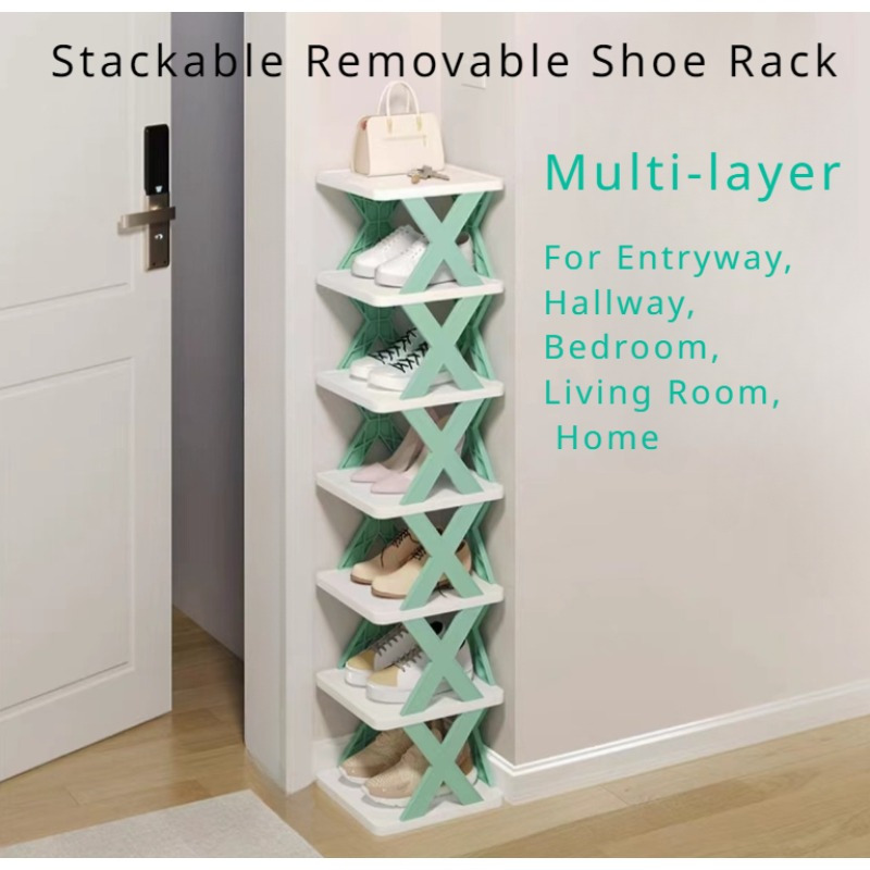 

Space-saving Multi-layer Folding Shoe Rack - Stackable & Removable, Perfect For Entryway, Bedroom, Living Room & Dorm Organization