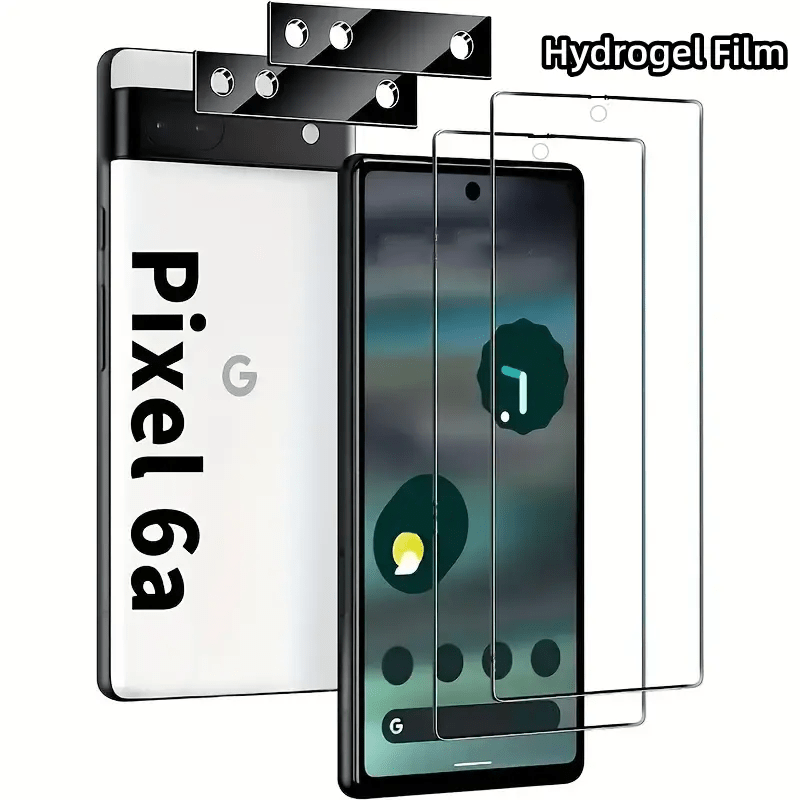 

[2+2pcs] For And Camera Protector, Hd Clear Hydrogel Film Scratch Resistant, Fingerprint Unlock, Full Coverage, Bubble-free For Pixel 6a, Case Friendly, [not Glass]