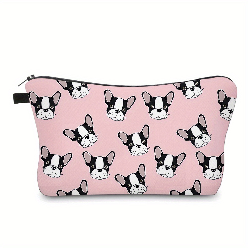 

Cute Pink Puppy 3d Print Waterproof Makeup Bag - Portable Cosmetic Organizer For Travel, Fashionable Toiletry Pouch, Ideal Holiday Gift