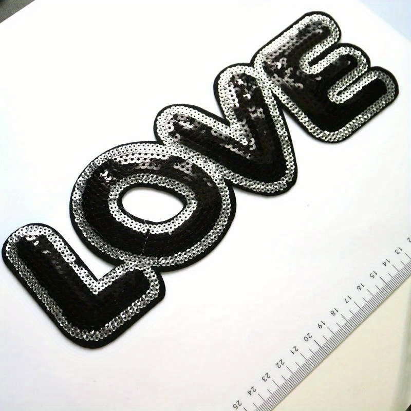 

1pc Sequin Letter Embroidered Patch - Iron-on/sew-on Applique For Clothing, Backpacks, Jeans & T-shirts