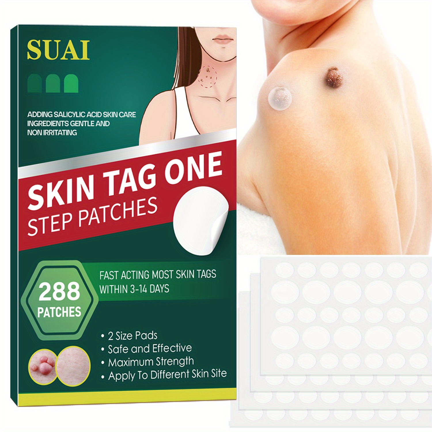 

288-piece Skin Tag & Wart Removal Kit - Fast-acting Patches For Moles, Corns & More