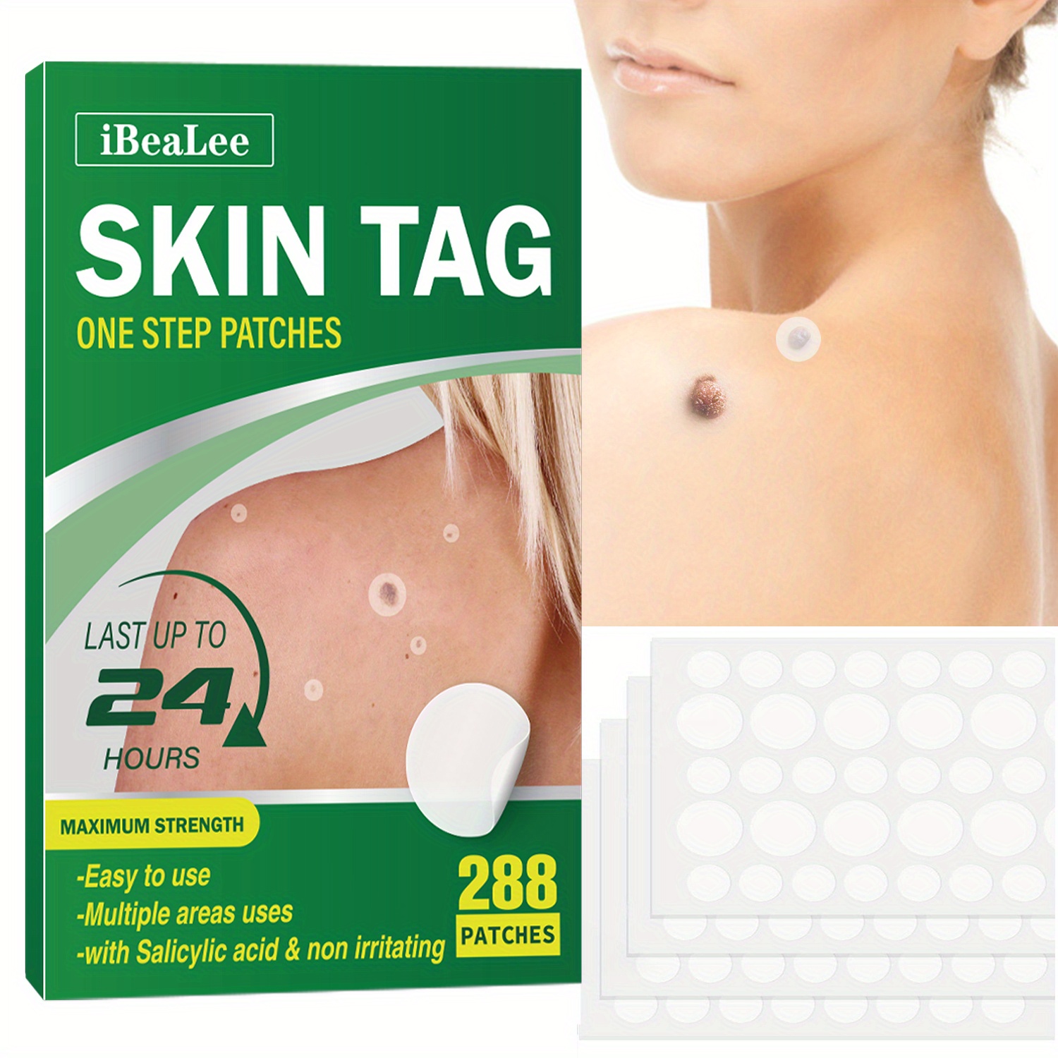 

288-piece Tag & Wart Cover Stickers - Natural Hydrocolloid Patches For , Mild & Non-irritating, Perfect For All Types