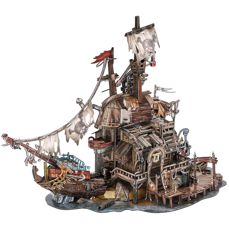3d Puzzles Cool Pirate Shipwreck Halloween Decoration Indoor Model Kits Pirate Ship Crafts Birthday Gift Women Men