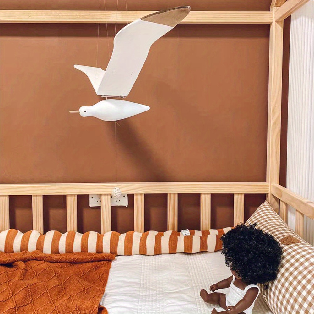 Wooden Seagull Ceiling Mobile Nursery Home Decor, Unique Balcony  Accent