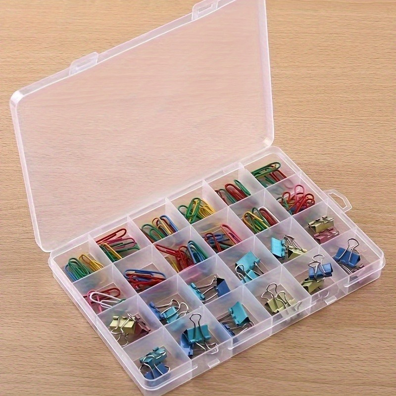 

1pc Transparent Plastic Storage Organizer Box With Adjustable Dividers - 24-grid Multipurpose Container For Jewelry, Beads, Crafts, And Accessories