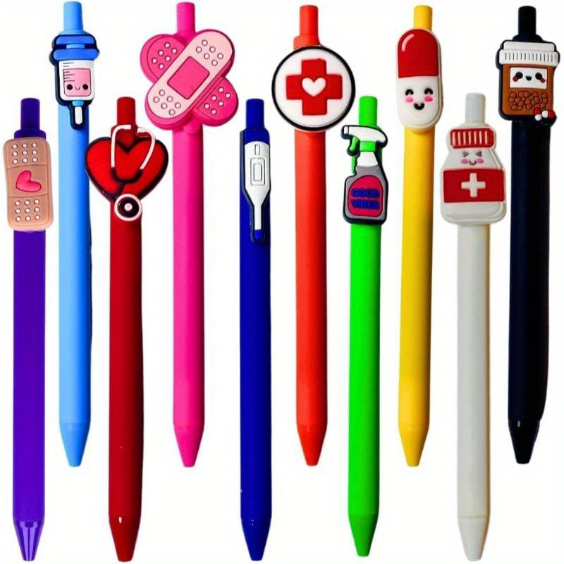 

10-piece Fun & Cute Nurse Pen Set - Perfect For Nurses, Medical Students & Assistants - Ideal Gift For Nurses Week & Appreciation