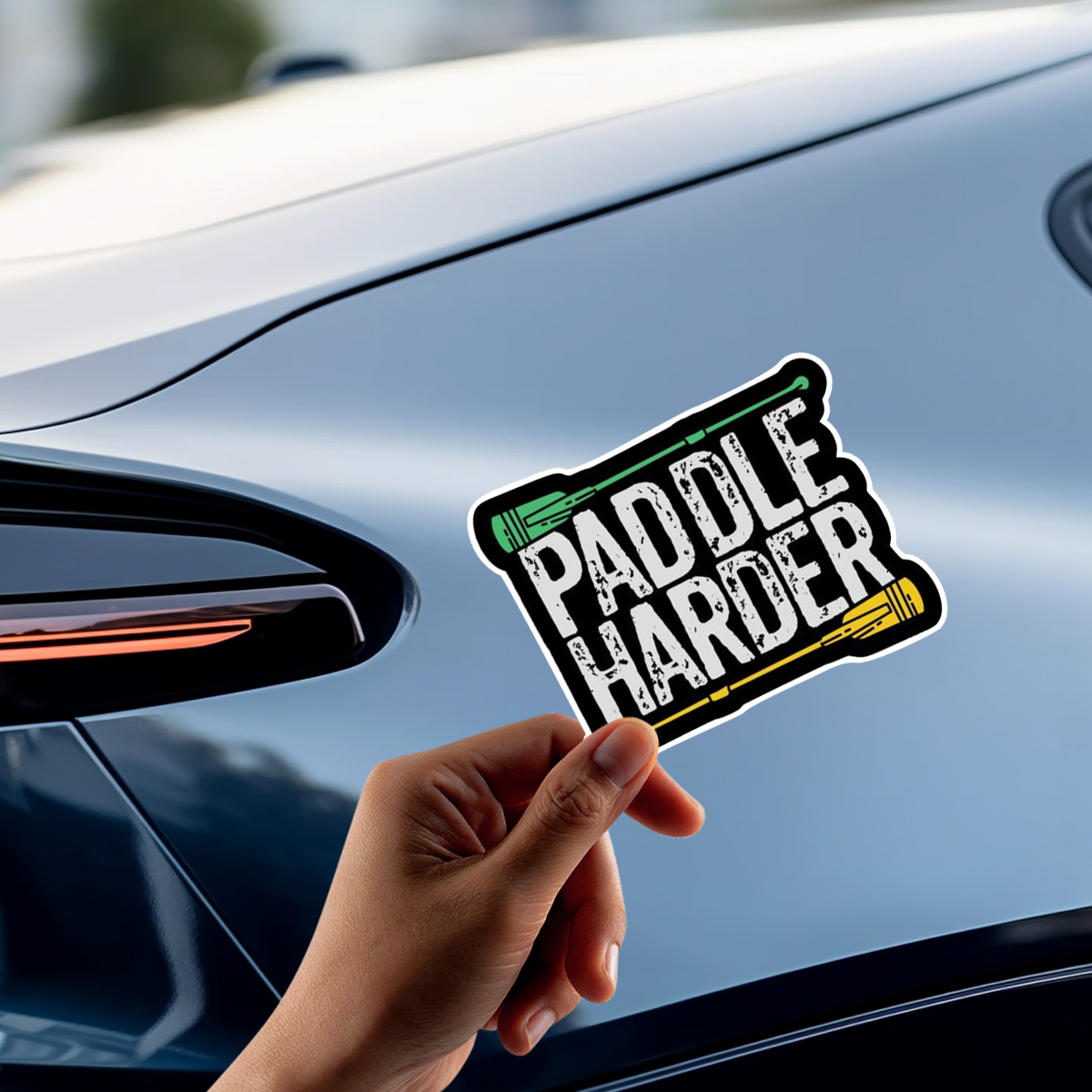 

Paddle Harder, I Hear Banjos" - Humorous Kayak Vinyl Decal | Matte Finish, Durable & Easy-to-apply For Cars And Trucks