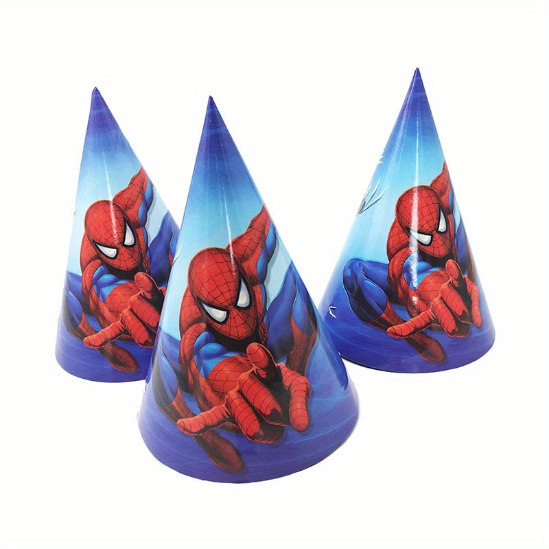 

Magic" 6-piece Disney Spider-man Party Hats - Perfect For Birthdays & Themed Events, Durable Paper Construction, No Feathers