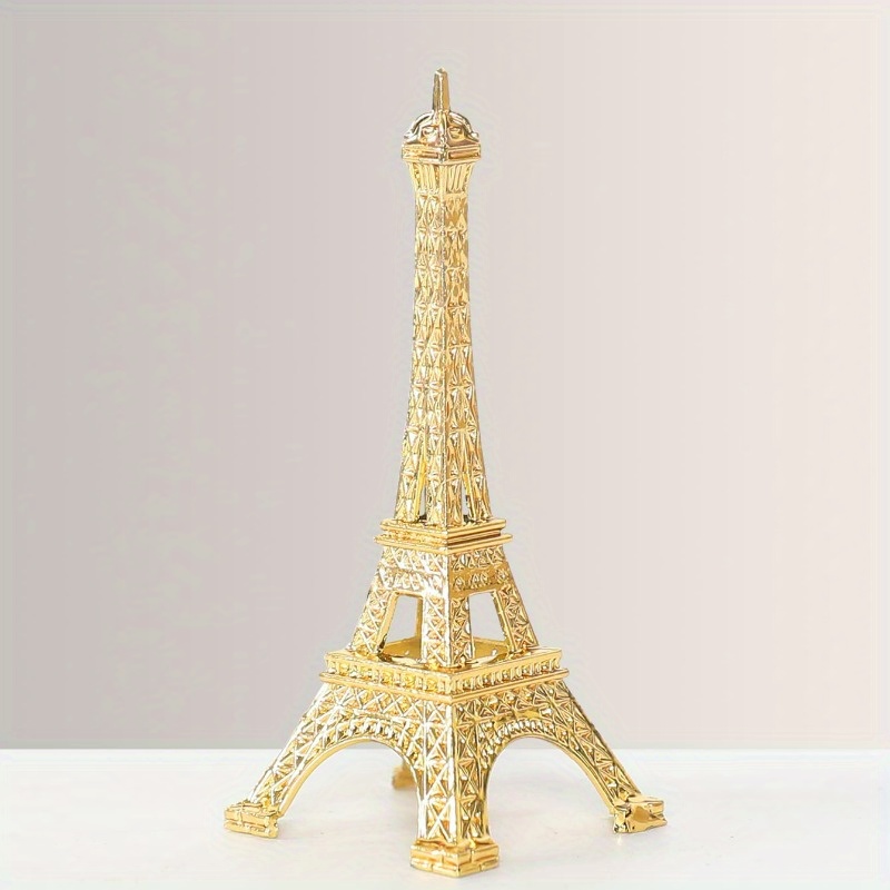 

1pc, Golden Eiffel Tower Figurine, Metal Decorative Paris Landmark, Miniature Statue For Home And Office Decor