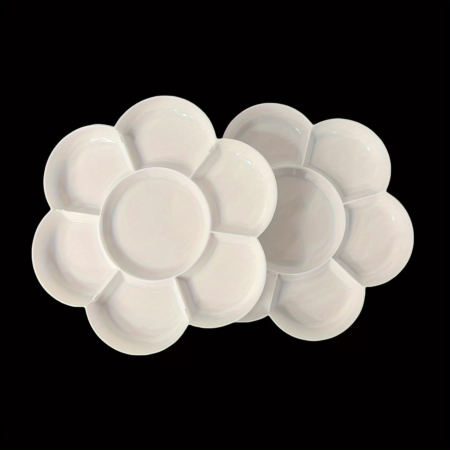 

4pcs Flower-shaped Palettes - Large Capacity Art Supplies For Mixing & Blending