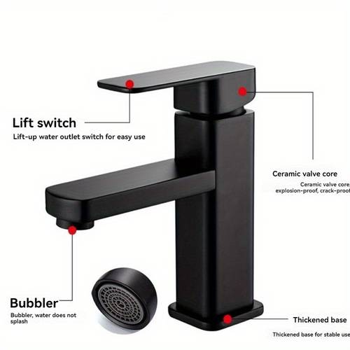 1pc Single Cold Stainless Steel Face Basin Faucet, Household Single Hole Hand Wash Basin Faucet, Single Cold Face Basin Faucet