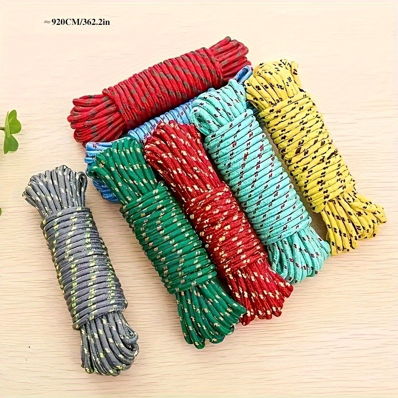 TEMU 1pc 196.85/393.7 Inch Nylon Rope, Used For Tying And Dragging Items, Camping Accessories, Indoor And Outdoor Clothesline, Random Color