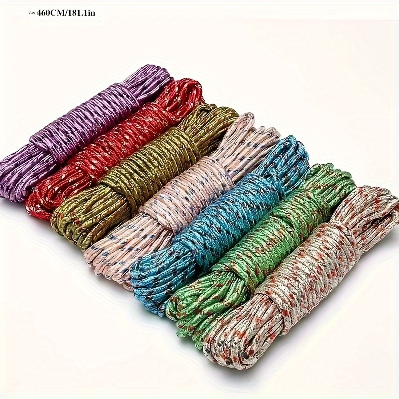 1pc 196.85/393.7 Inch Nylon Rope, Used For Tying And Dragging Items, Camping Accessories, Indoor And Outdoor Clothesline, Random Color