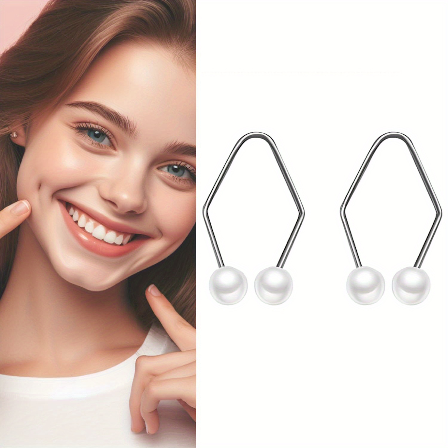 

2-piece Dimple Makers For The Face - Metal, Fragrance-free, Ideal For All Skin Types Dimple Maker For Cheeks