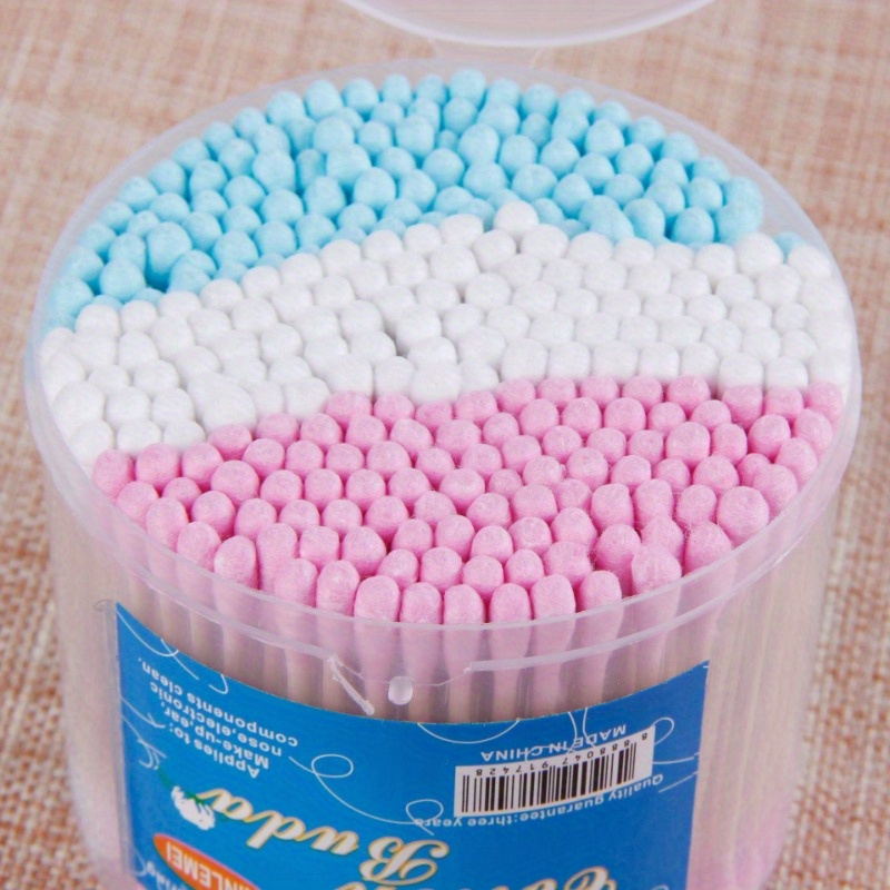 

300pcs Disposable Bamboo Cotton Swabs, Unscented Dual-tipped Ear & Nose Cleaning Buds For Makeup Application